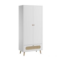 Petits-meubles - Armoire 2 portes 1 tiroir Vox Canne Blanc