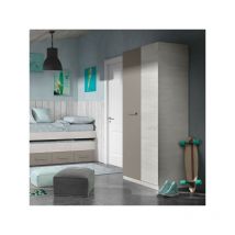 Armoire 2 portes battantes Bois blanchi/Brun - tomtum - l 90 x l 52 x h 200 cm