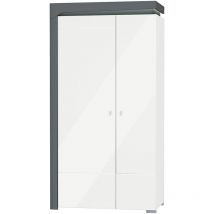 Petits-meubles - Armoire 2 portes led inclus Teo Blanc et Gris