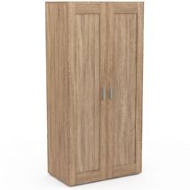 Idmarket - Armoire 2 portes vito hêtre penderie 80 cm avec étagères rangement maxi capacité