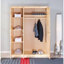 Inter Link - Armoire trois portes, coloris chêne, 140 x 190 x 55 cm.