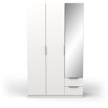 Armoire 3 portes avec miroir - GHOST - Blanc - 119,4 x 51,1 x 203cm - DEMEYERE