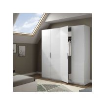 Armoire 4 portes Blanc - mava - l 180 x l 52 x h 200 cm