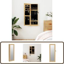 Vidaxl - Armoire à bijoux avec miroir murale 30x8,5x90 cm - Armoire à Bijoux - Meuble Rangement Bijoux - Miroir Décoratif - Organisation Bijoux