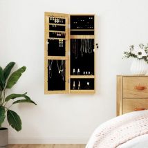 Maison Chic - Armoire à bijoux avec miroir murale Meuble à bijoux Armoire de Rangement 30x8,5x90 cm 95644