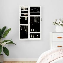 Maison Chic - Armoire à bijoux avec miroir murale Meuble à bijoux Armoire de Rangement blanc 30x8,5x90 cm 68968