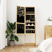 Maison Chic - Armoire à bijoux avec miroir sur pied Meuble à bijoux Armoire de Rangement 42x38x152 cm 89838
