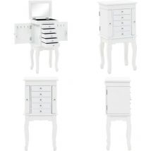 Armoire à bijoux sur pieds Blanc - Armoire à Bijoux - Meuble Rangement Bijoux - Buffet Bijoux - Commode Bijoux - Organisation Bijoux - Home & Living