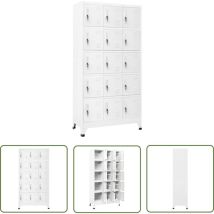 Bonnevie - The Living Store Armoire à casiers Gris clair 90x40x180 cm Acier - Armoire à Casiers - Meuble De Rangement - Armoire Métallique - Armoire