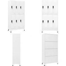 Vidaxl - Armoire à casiers Blanc 90x45x180 cm Acier - Armoire à Casiers - Meuble De Rangement - Armoire Métallique - Armoire Blanche - Rangement