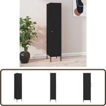 Vidaxl - Armoire à casiers Noir 35x46x180 cm Acier - Meuble De Rangement - Armoire Métallique - Armoire à Casiers - Rangement Vertical - Organisation