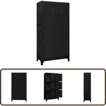 Armoire à casiers Noir 90x45x180 cm Acier - Armoire à Casiers - Meuble De Rangement - Armoire Métallique - Armoire Scolaire - Armoire De Bureau