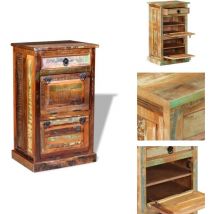 Armoire à chaussures 4 couches avec tiroir Bois de récupération - Meuble Rangement Chaussures - Armoire Chaussure Vintage - Rangement Intérieur