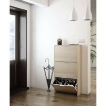 Dmora - Meuble à chaussures Escondido, Meuble à chaussures avec 3 portes battantes, Armoire à double capacité pouvant contenir jusqu'à 18 paires de