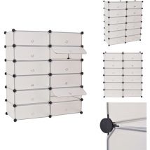 Armoire à chaussures avec 12 compartiments Blanc - Organisateur De Chaussures - Étagère à Chaussures - Meuble à Chaussures - Rangements Chaussures