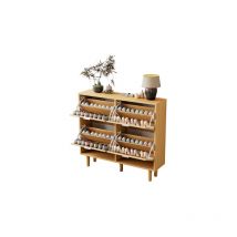 Armoire à chaussures avec 4 tiroirs, armoire à chaussures en rotin avec poignée en métal, étagère à chaussures pour couloir, chambre à coucher,