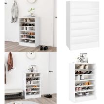 Armoire à chaussures Blanc 60x35x92 cm Bois d'ingénierie - Meuble Rangement Chaussures - Armoire Chaussure Blanc - Organisateur Chaussures