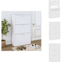 Armoire à chaussures Blanc 63x24x103 cm Bois d'ingénierie - Meuble Range Chaussure - Armoire Chaussure - Rangement Chaussures - Placard Chaussures