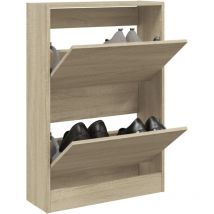 Avimac - Armoire à chaussures chêne sonoma 60x21x87,5 cm bois ingénierie