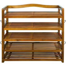 Casaria - Meuble à chaussures en bois d'acacia Étagère à chaussures multi-usage Range-chaussures 5 Etagères extra larges
