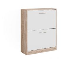 Vicco - Armoire à chaussures Gizmo, Sonoma/blanc, 59 x 72.5 cm 2 compartiments