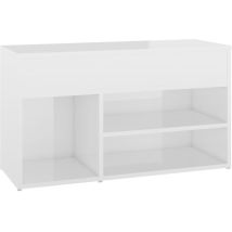 Jinlefu - inlife Banc à chaussures Blanc brillant 80x30x45 cm Aggloméré