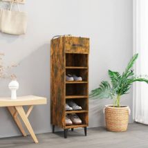 Jinlefu - Furniture Limited - Meuble à chaussures Chêne fumé 30x35x105 cm