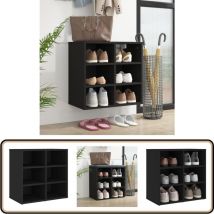 Armoire à chaussures noir 52,5x30x50 cm - Meuble à Chaussures - Armoire à Chaussures - Rangement Chaussures - Organisation Chaussures - Chaussure