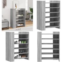 Armoire à chaussures Sonoma gris 74,5x37,5x100 cm - Armoire à Chaussures - Meuble Rangement Chaussures - Rangement Chaussures - Placard Chaussures