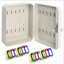 Desk1one - Armoire à clés à serrure fixation murale rangement 20 crochets