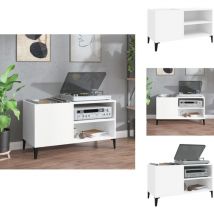 Armoire à disques blanc 84,5x38x48 cm bois d'ingénierie - Meuble à Disques - Armoire à Disques - Rangement Vinyl - Étagère Disque - Support Tourn