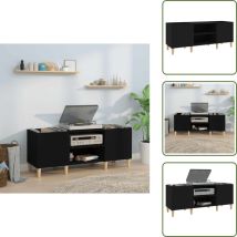 Vidaxl - Armoire à disques noir 121x38x48 cm bois d'ingénierie - Meuble Vinyle - Armoire Disque - Rangement Musique - Étagère Vinyl - Support