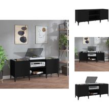 Armoire à disques noir 121x38x48 cm bois d'ingénierie - Meuble Vinyle - Étagère Disque - Rangement Musique - Bibliothèque Audiophile - Meuble Tourn