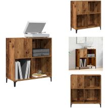 Armoire à disques vieux bois 84,5x38x89 cm bois d'ingénierie - Armoire à Disques - Armoires à Disques - Armoire Pour Tourne-disques - Armoire De