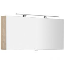 Sapho - Armoire à glace cloe avec éclairage led, 120x50x18cm, Elm Bardini