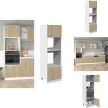 Armoire à micro-ondes Chêne sonoma 60x57x207 cm Aggloméré - Armoire à Micro-ondes - Armoires à Micro-ondes