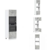 Armoire à micro-ondes Gris béton 60x57x207 cm Aggloméré - Armoire à Micro-ondes - Armoires à Micro-ondes - Armoire De Cuisine - Placard De Cuisine