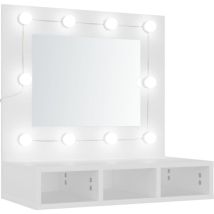 Armoire À Miroir Avec Led Blanc 60x31,5x62 Cm