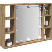 Vidaxl - Armoire à miroir avec led chêne artisanal 76x15x55 cm Brun