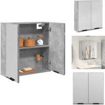 Armoire à miroir de salle de bain gris béton bois d'ingénierie - Armoire à Miroir - Armoires à Miroir - Placard à Miroir - Armoire à Maquillage Avec