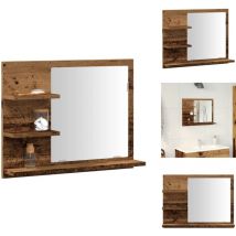 Armoire à miroir de salle de bain vieux bois bois d'ingénierie - Étagère De Salle De Bain Avec Miroir - Étagères De Salle De Bain Avec Miroir
