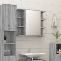 Design In - Armoire à miroir de salle de bain,Meuble de salle de bain Sonoma gris 80x20,5x64cm Bois CFW549383