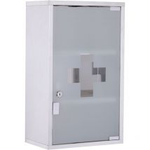 Homcom - Armoire à pharmacie murale verrouillable 3 niv. acier inox