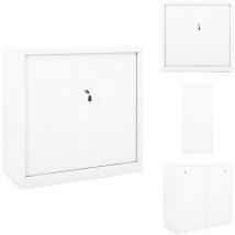 Vidaxl - Armoire à portes coulissantes Blanc 90x40x90 cm Acier - Armoire à Portes Coulissantes - Meuble De Rangement - Armoire Blanche - Armoire