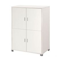 Iperbriko - Armoire à quatre portes de bureau Blanc Veiné 107x41x162 cm