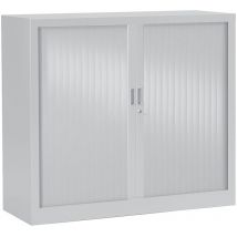 Armoire basse à rideaux monoblocs Généric 100 x 120 cm gris