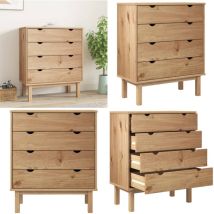 Armoire à tiroirs 76,5x39,5x90 cm Bois de pin massif - armoire à tiroirs - armoires à tiroirs - Home & Living - Brun