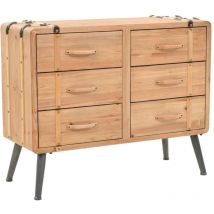 Rubberskin - fimei Armoire à tiroirs bois de sapin massif 91 x 35 x 73 cm