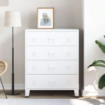 Torana - Armoire à tiroirs industrielle Blanc 78x40x93 cm Métal