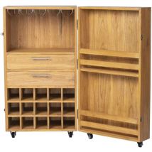 Armoire à vin et verres en bois de mindi - 15 casiers - l. 60 x p. 50 x h. 111 cm - coimbra